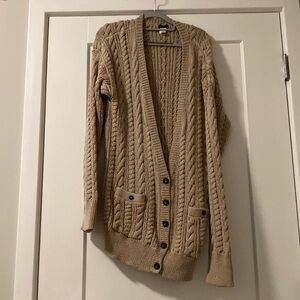 J. Crew Tan Long Cardigan Sweater XL